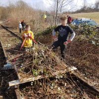 Der Handwagen für das Schnittgut