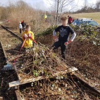 Der Handwagen für das Schnittgut